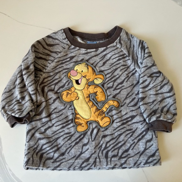 Disney Baby Tigger Gray and Brown Long Sleeve Sweater Top 6-12M - Picture 4 of 6